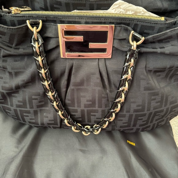 Fendi Black Zucca Canvas Large Mia Tote - Picture 5 of 12